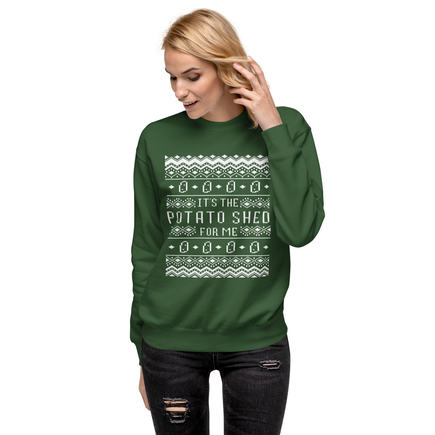 It's The Potato Shed For Me White Unisex Sweater